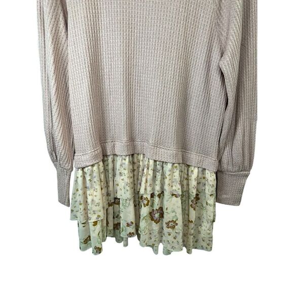 NWT FREE PEOPLE Opposites Attract Waffle Knit Mixed Media Mini Dress XS - Picture 10 of 14